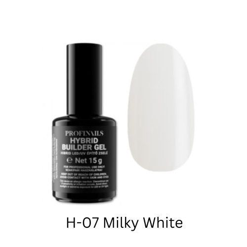 Milky White ecsetes építő zselé 15 gr  H-07