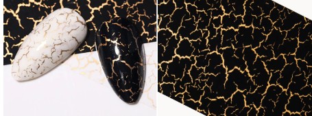   Fekete  tört márványmintás transferfólia    898 -as     10 cm 
