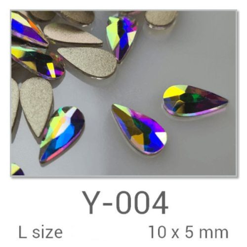 PN forma strasszkövek  Crystal AB  (10x5 mm csepp)  95 Ft/db Y-004