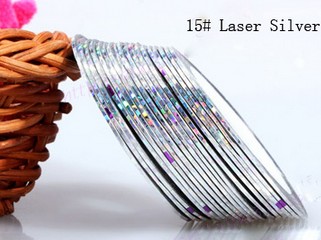    Laser silver   csíkozó  matrica   1mm