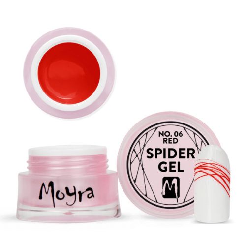 3 D Moyra  térhatású selyem zselé   spider gel  RED piros 06 