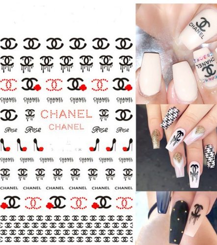 Chanel   matrica                      rengeteg mintával piros-fekete        Chanel 