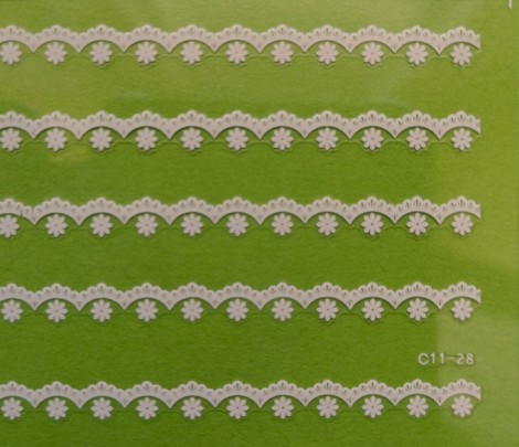  Öntapadó  fehér csipke  matrica   C11-28