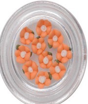 Porcelán  narancssárga  kisvirág001  3 mm  
