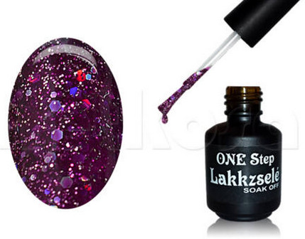 ONE step géllakk 5ml #264 lila bordó glitter