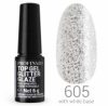 Profinails Top Gél Glitter Glaze fixálásmentes LED/UV fényzselé 6g No. 605 Fehér alap